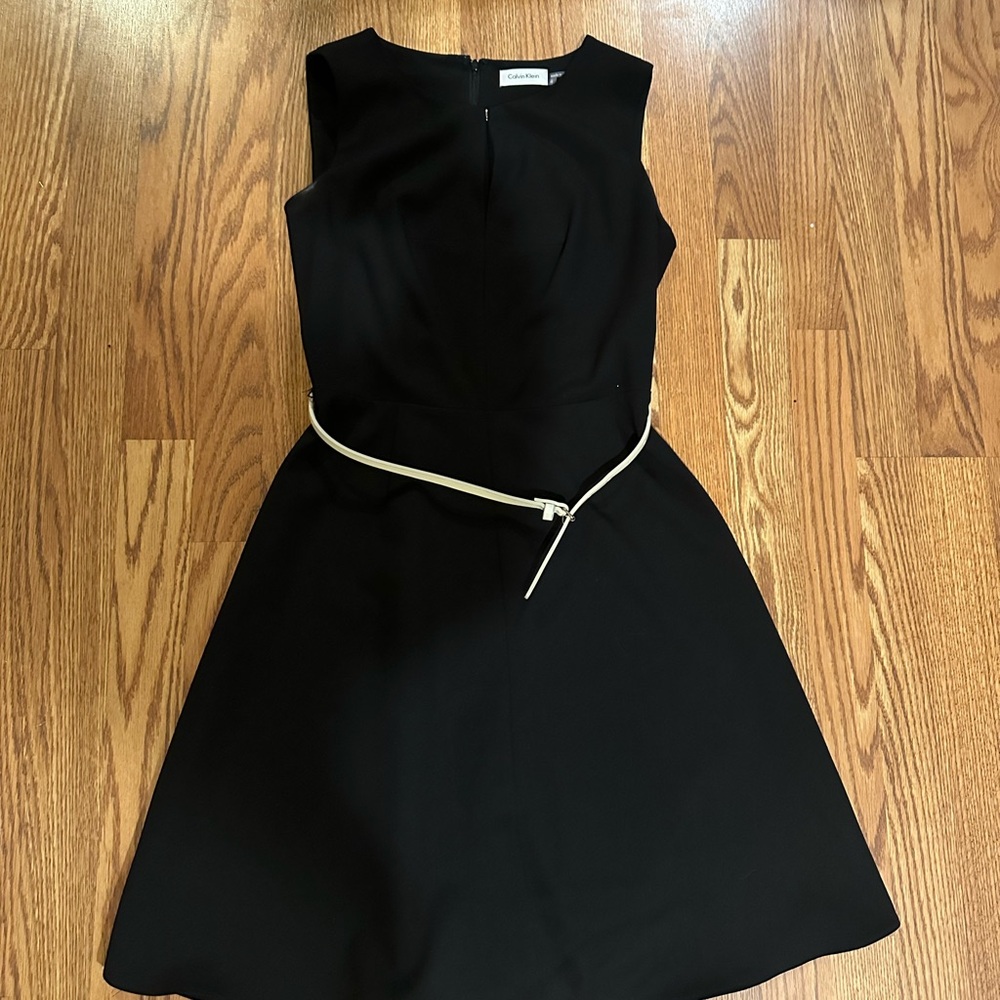 Calvin Klein Black Sleeveless A-Line Mini Dress